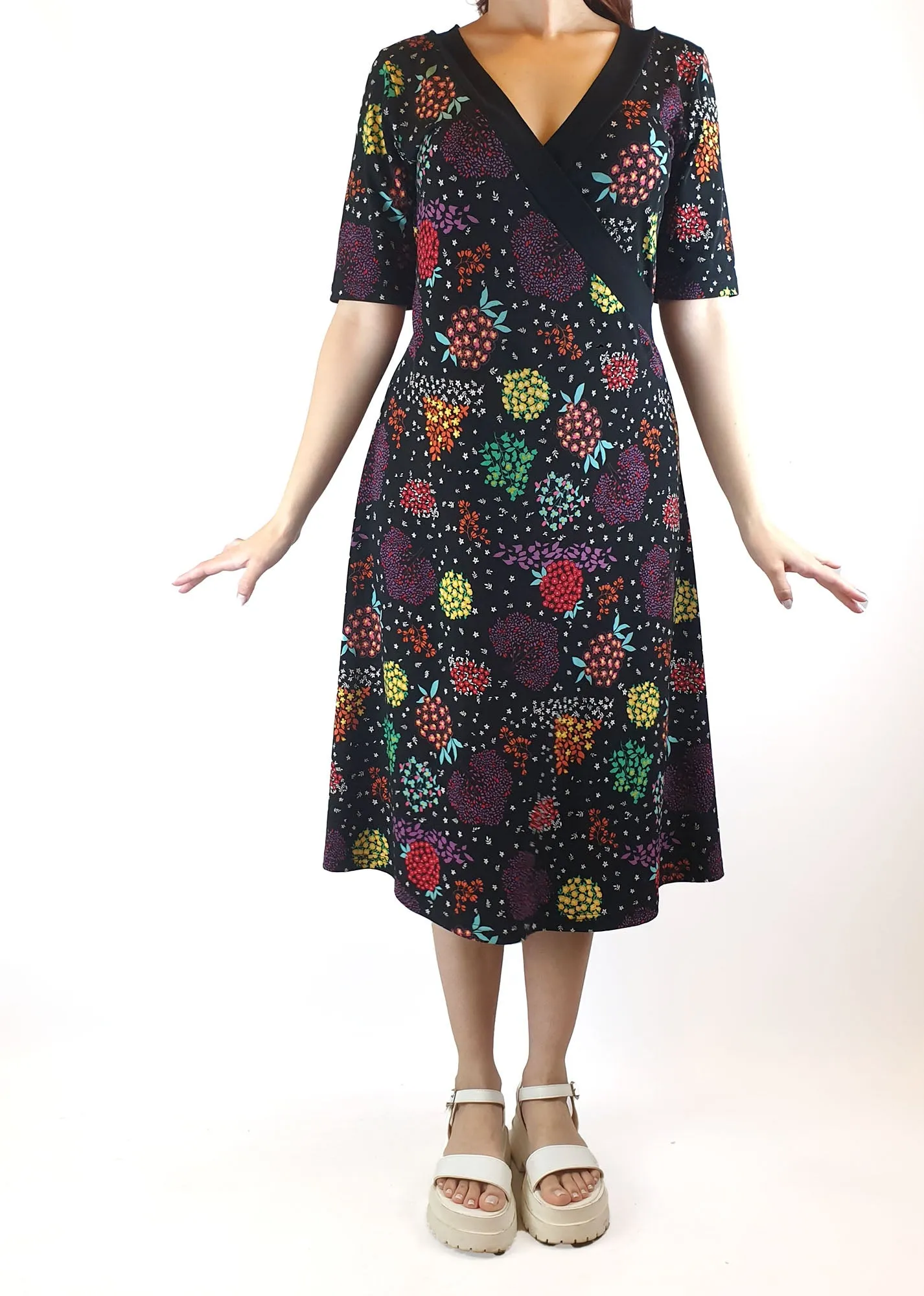 Maiocchi floral faux wrap dress size 10