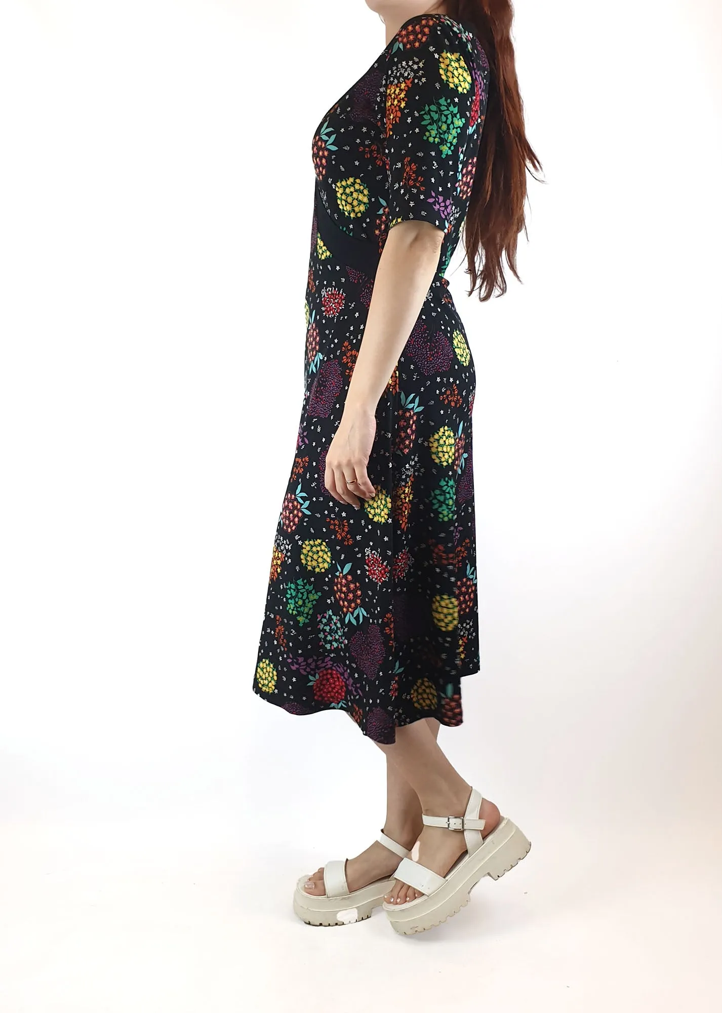 Maiocchi floral faux wrap dress size 10