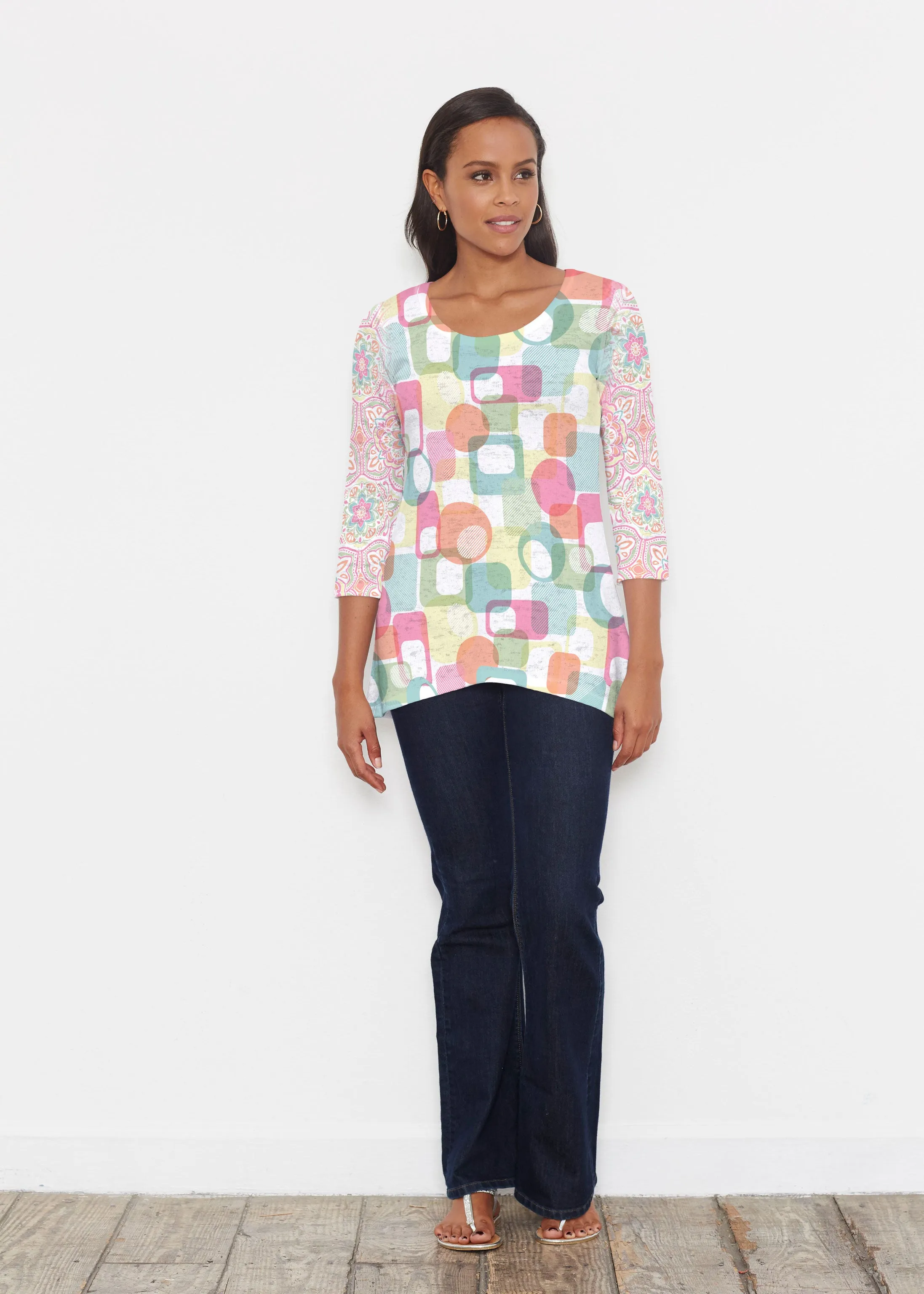 Mandala Geo (13495) ~ Katherine Hi-Lo Thermal Tunic