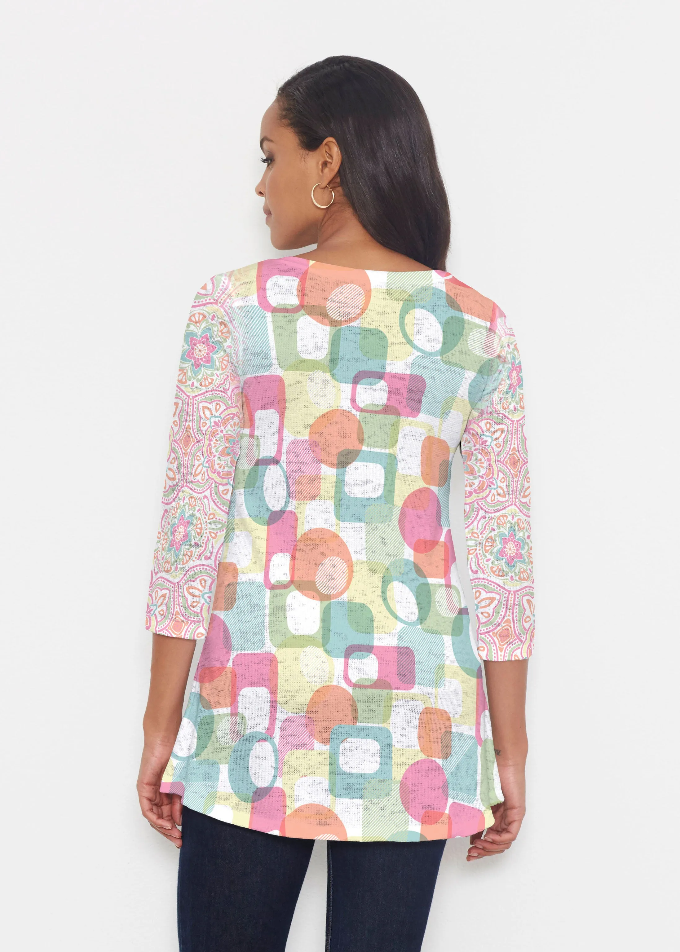 Mandala Geo (13495) ~ Katherine Hi-Lo Thermal Tunic