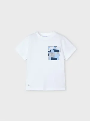 Mayoral Junior Boy White T-shirt With Pocket