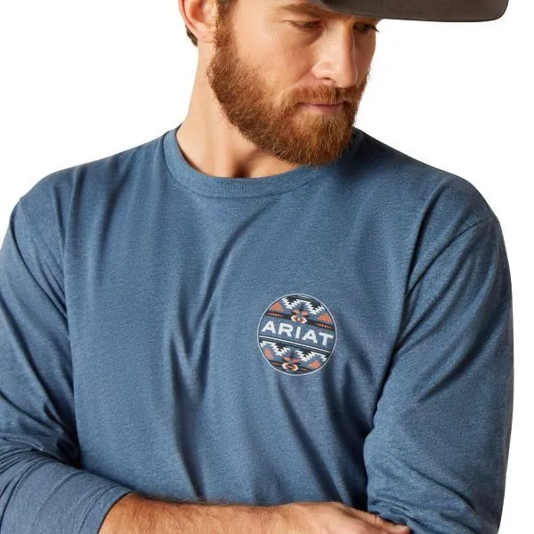 Men's Sailor Blue Aztec Logo Graphic T-Shirt | 10047880