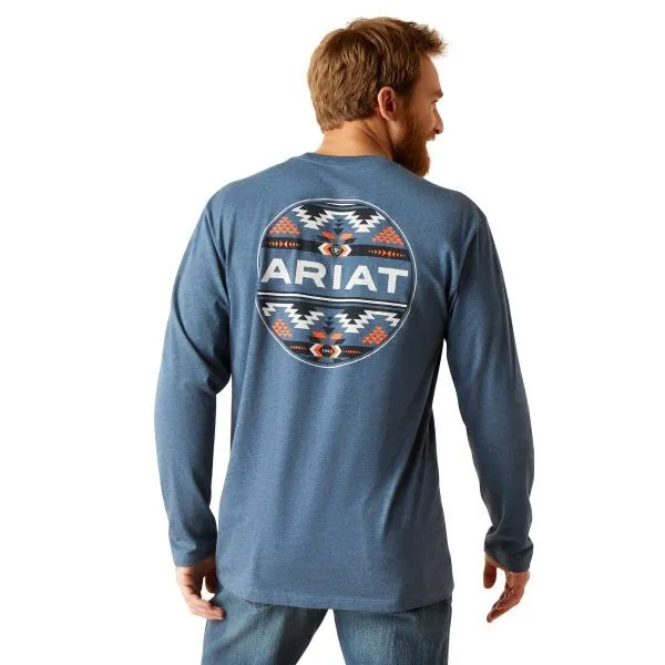 Men's Sailor Blue Aztec Logo Graphic T-Shirt | 10047880