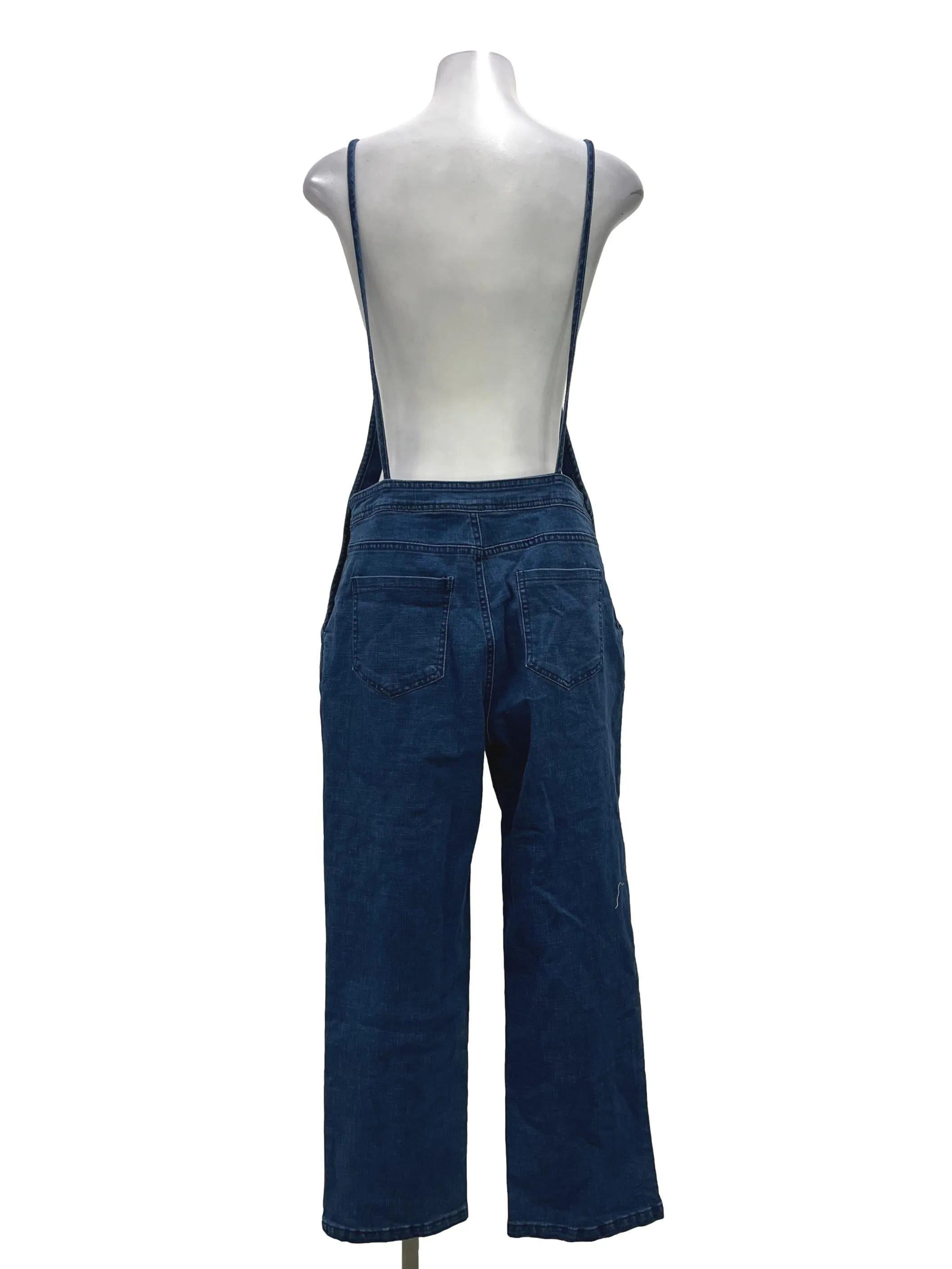 Mid-Washed Denim Overalls