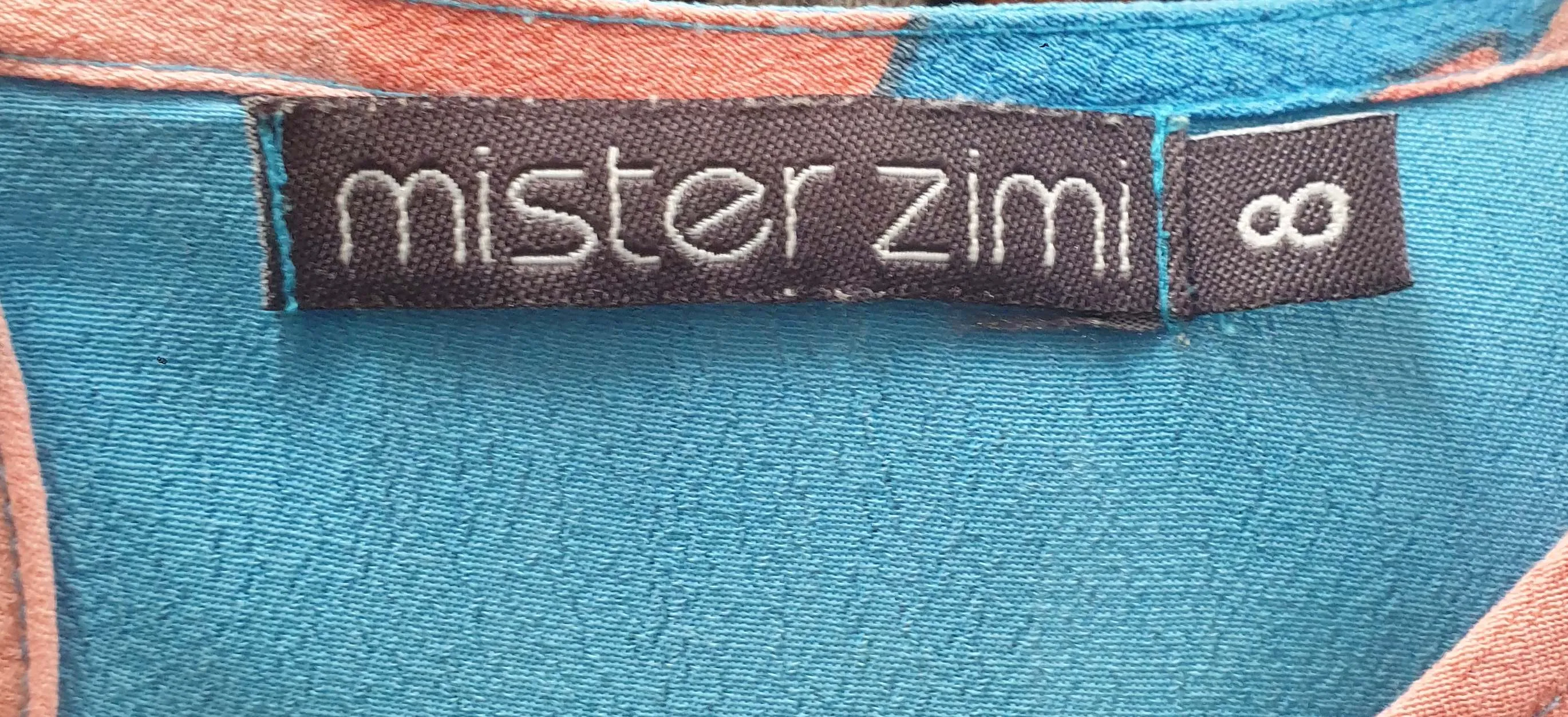 Mister Zimi blue and pink floral half sleeve dress size 8