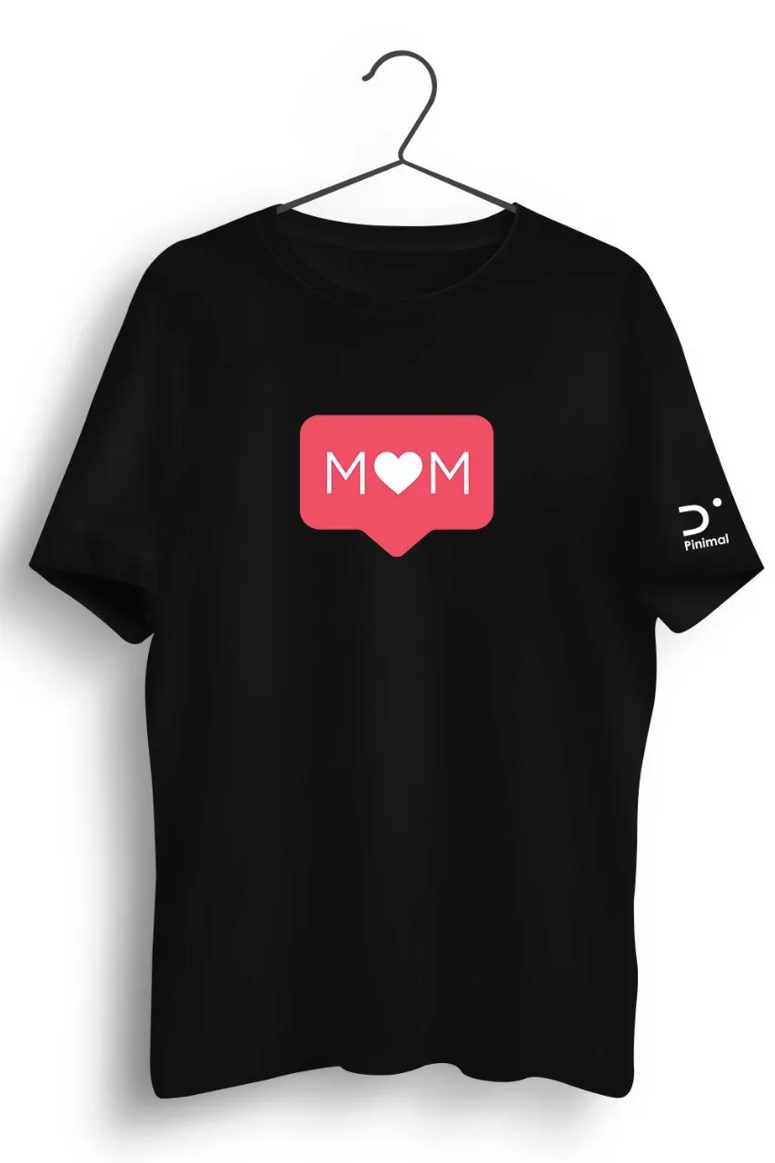 Mom Graphic Printed Black Tshirt
