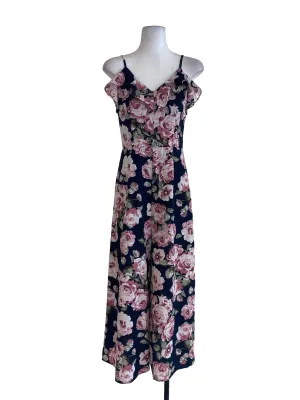 Navy Blue Floral Jumpsuits