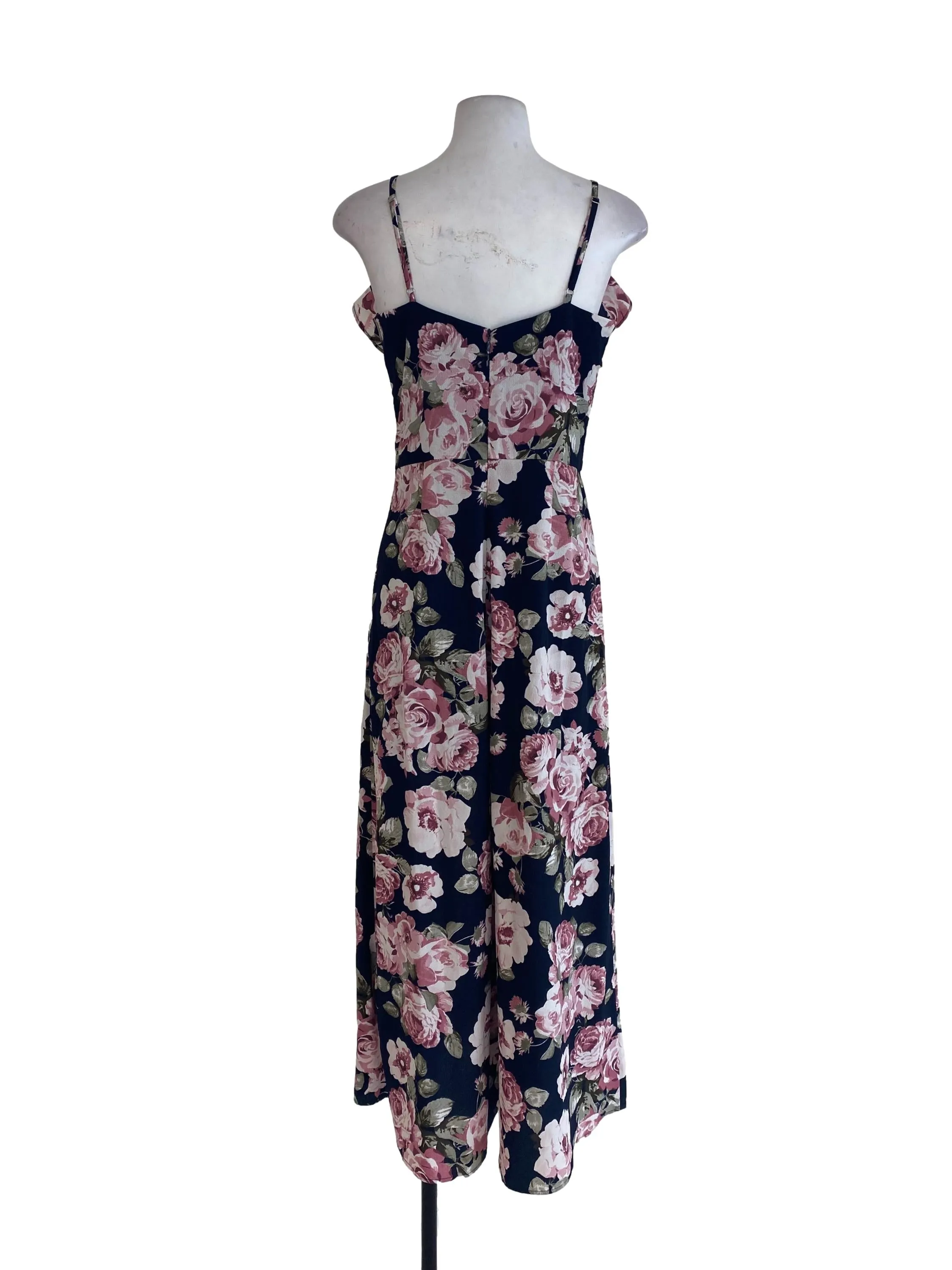 Navy Blue Floral Jumpsuits