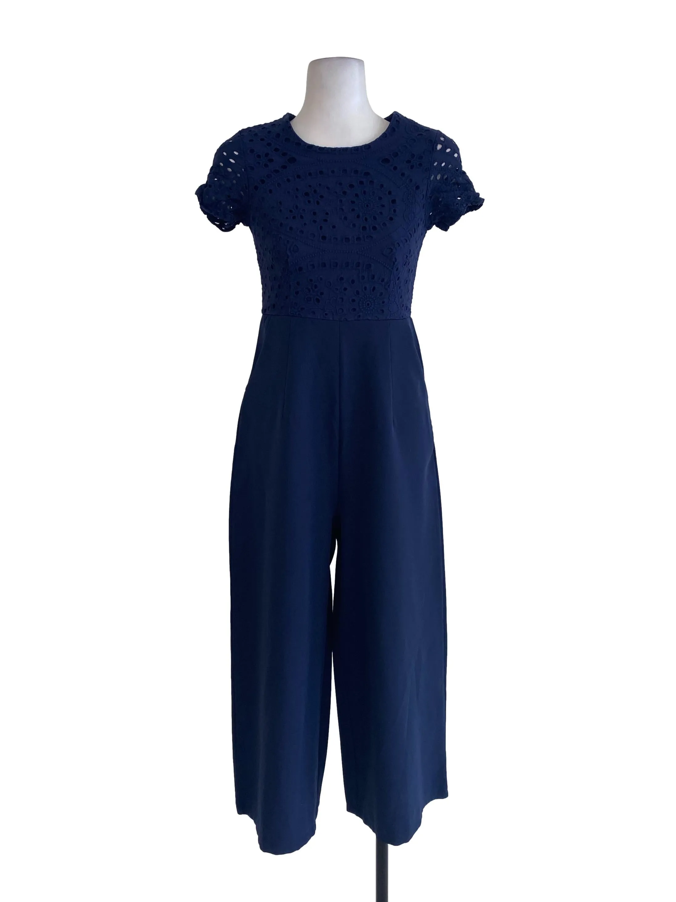 Navy Blue Half Floral Jumpsuits