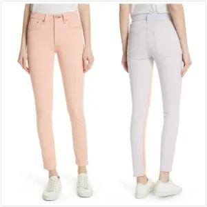 NEW Rag &amp; Bone High Waist Double-sided Skinny Jeans (Peach/Lilac) Size‎ 28 $250