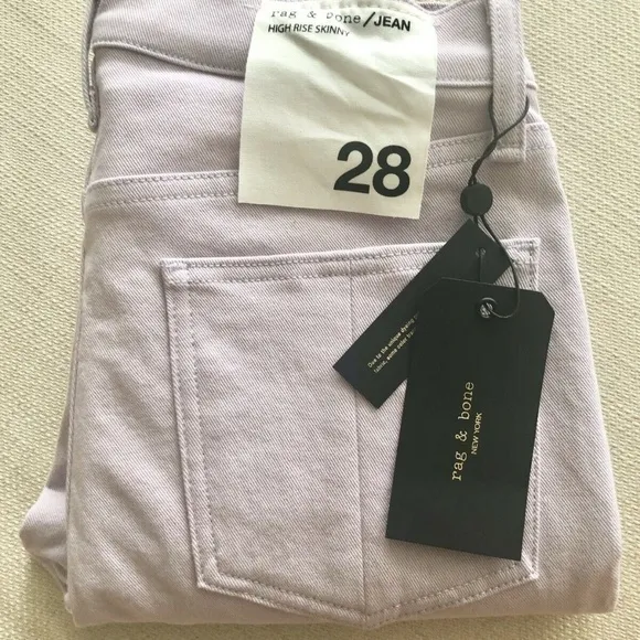 NEW Rag &amp; Bone High Waist Double-sided Skinny Jeans (Peach/Lilac) Size‎ 28 $250
