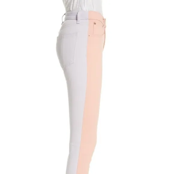 NEW Rag &amp; Bone High Waist Double-sided Skinny Jeans (Peach/Lilac) Size‎ 28 $250