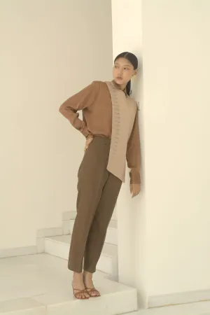 New Season Summer to Fall 2024-Pants Wide Leg Poly Cotton Brown-TB/C/002-Suzanne-Fashion Edit Hemji