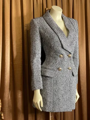 “NIA” White W/ Black blazer /jacket”