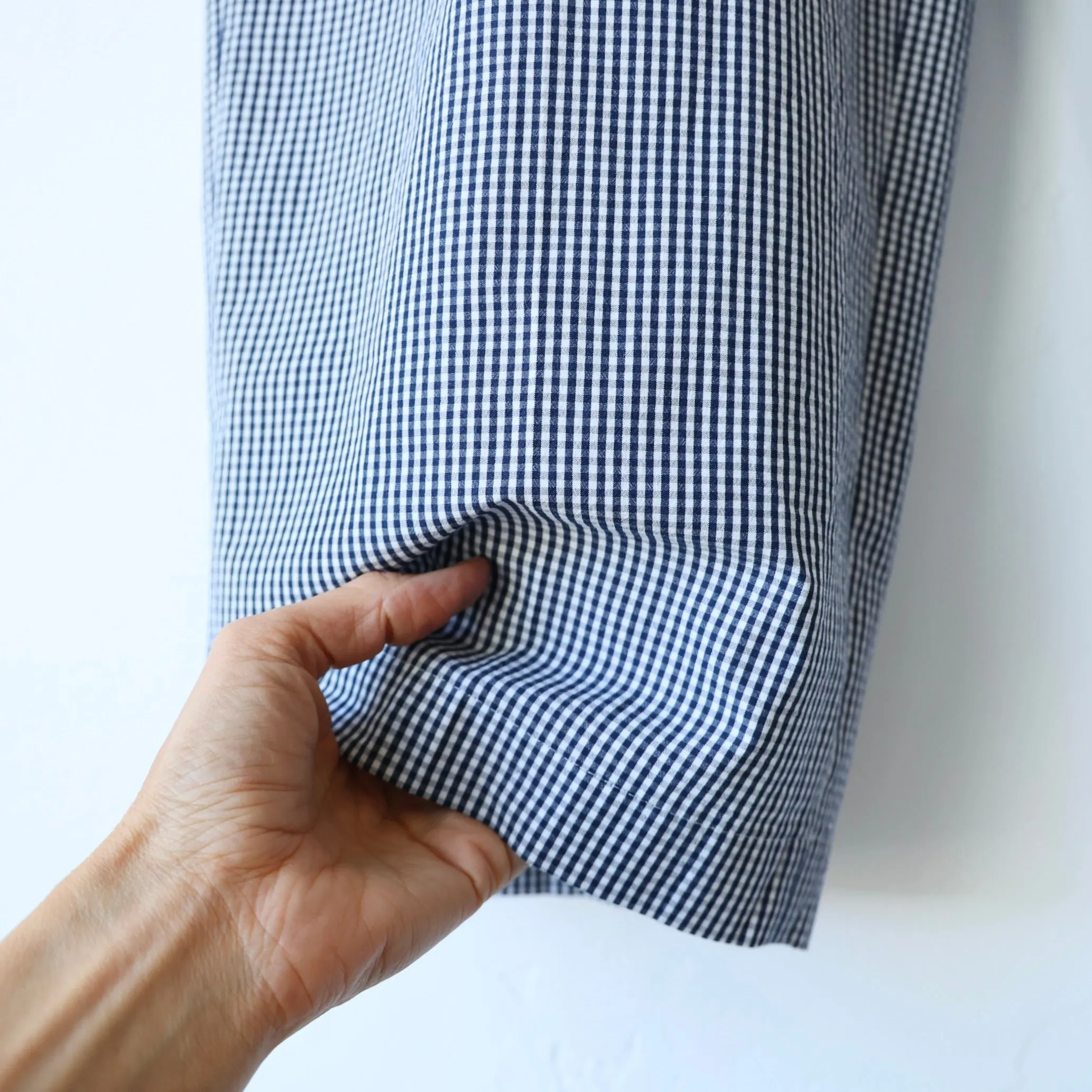 Nicholson & Nicholson Tiny Gingham Trousers - Navy/White
