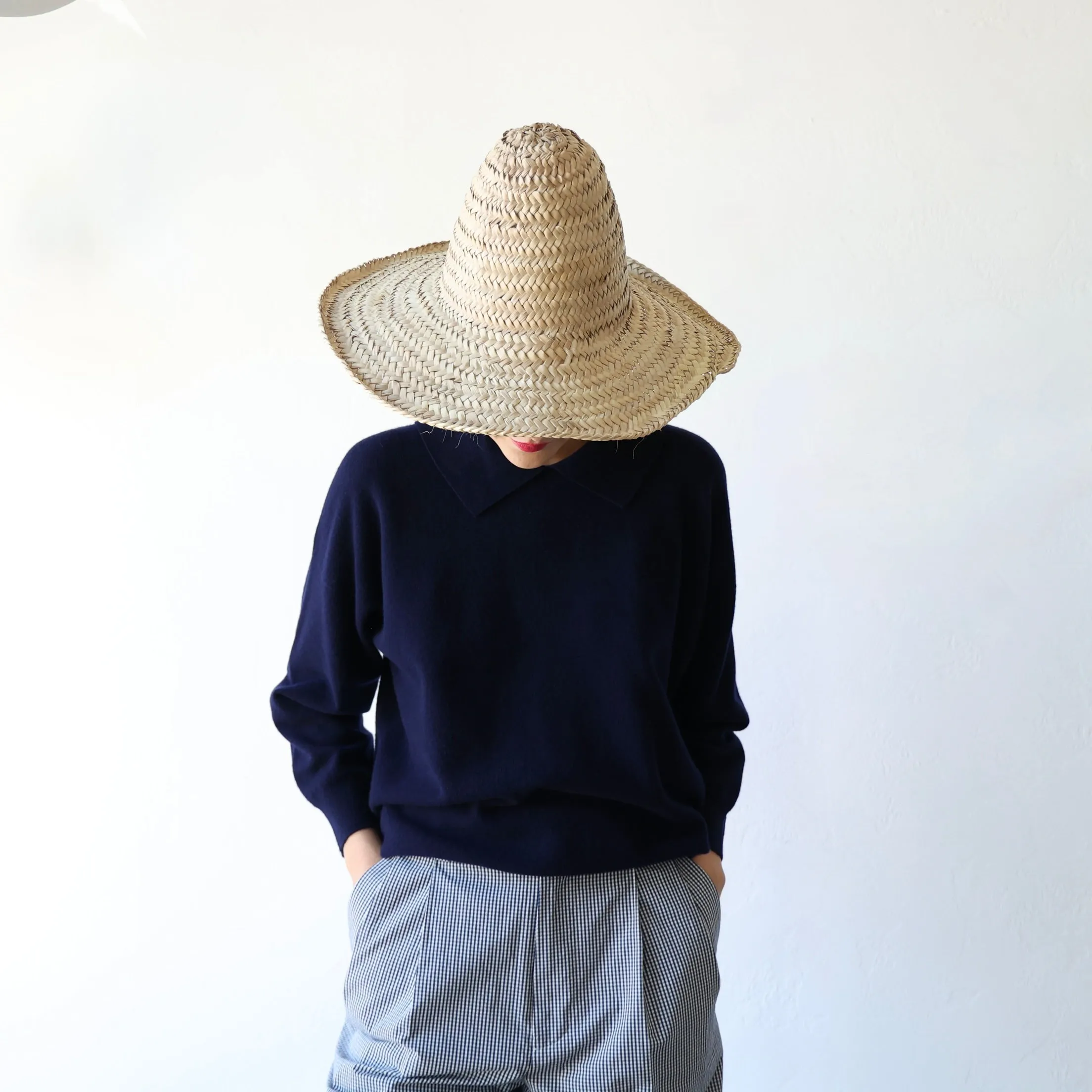 Nicholson & Nicholson Tiny Gingham Trousers - Navy/White