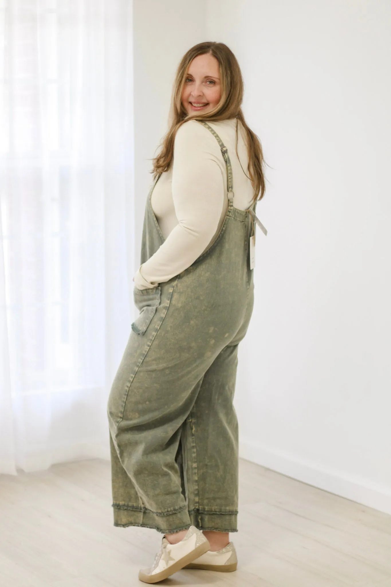 No Mistakes Faded Jumpsuit