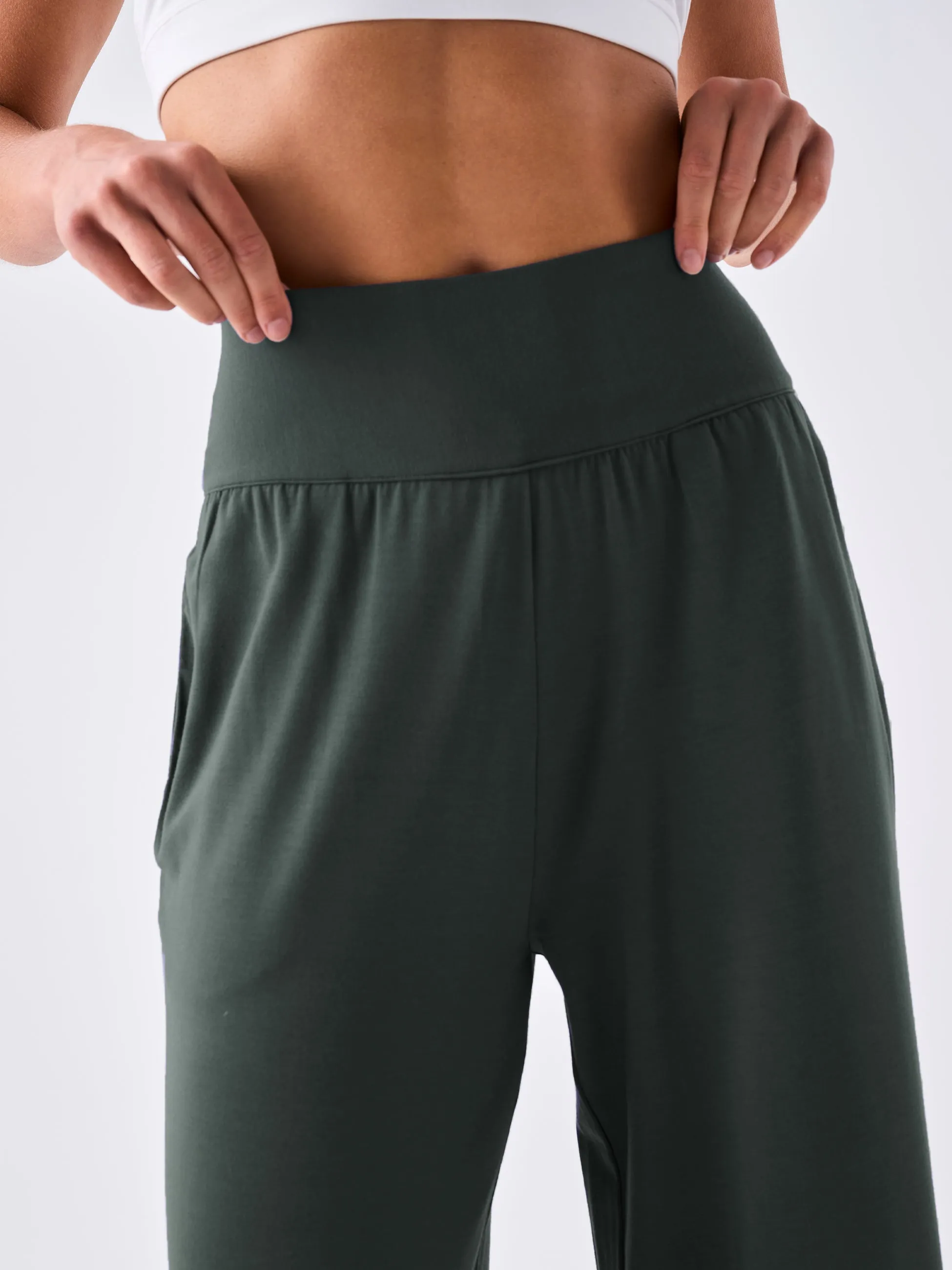 Nomad Modal Wide Leg Pant - Forest Green