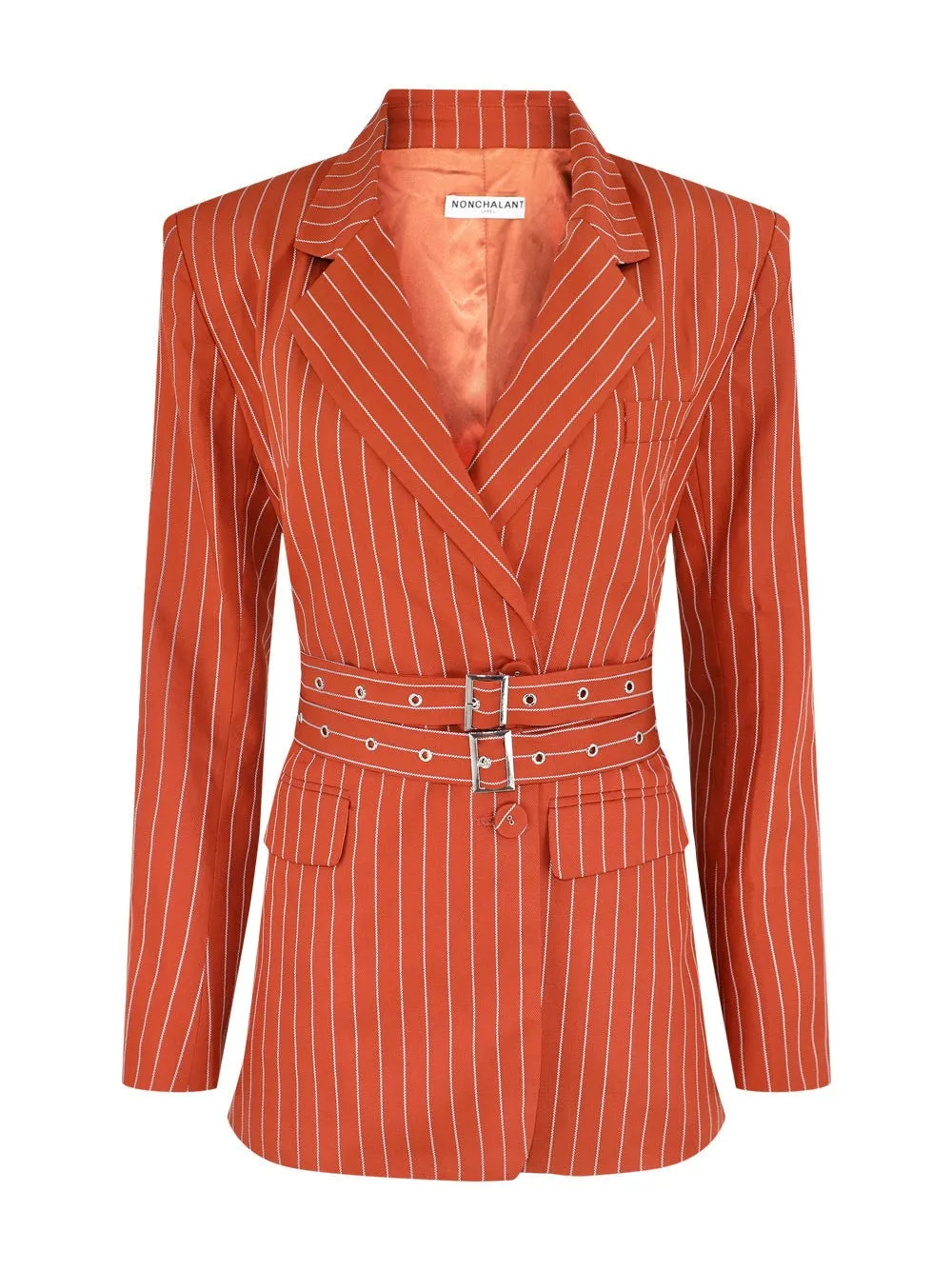 Nonchalant Axel Blazer in Rust/White Stripe