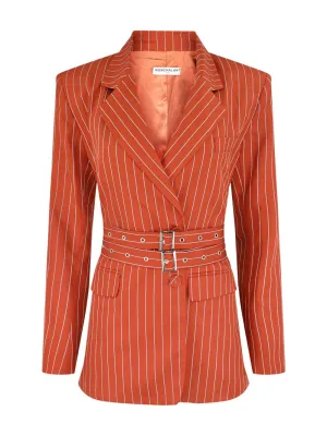 Nonchalant Axel Blazer in Rust/White Stripe