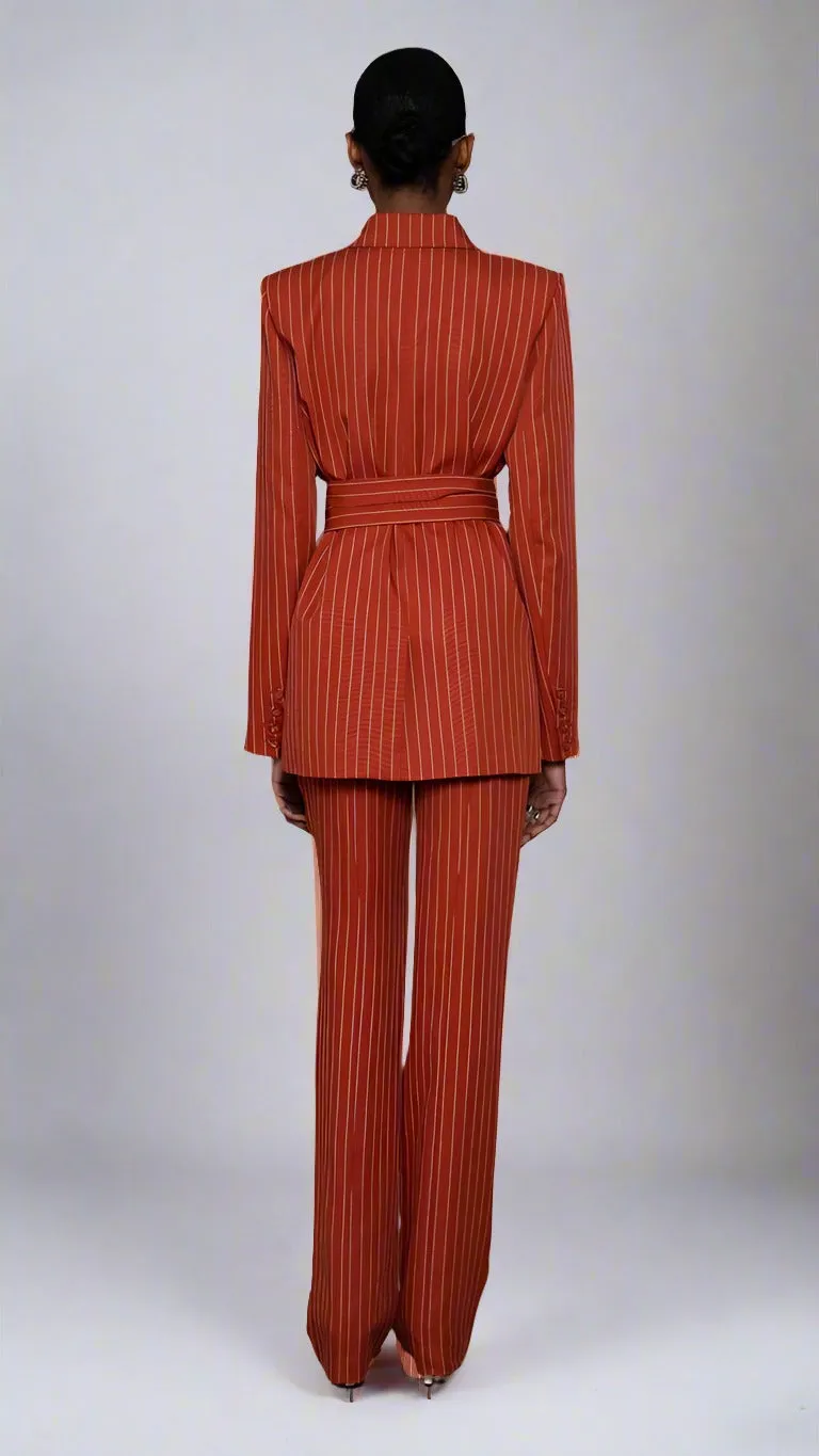 Nonchalant Axel Blazer in Rust/White Stripe
