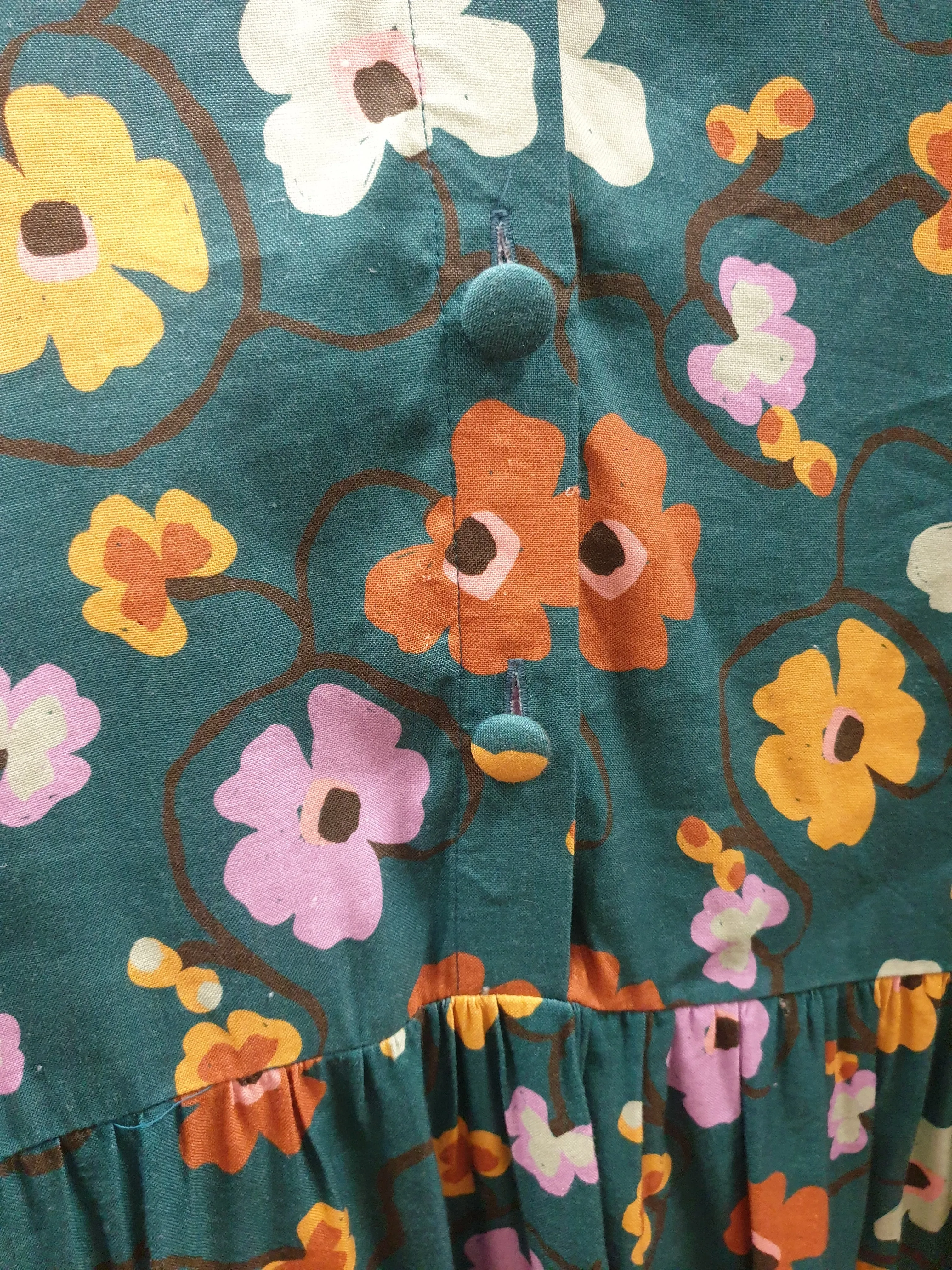Obus green floral print long sleeve dress size 3