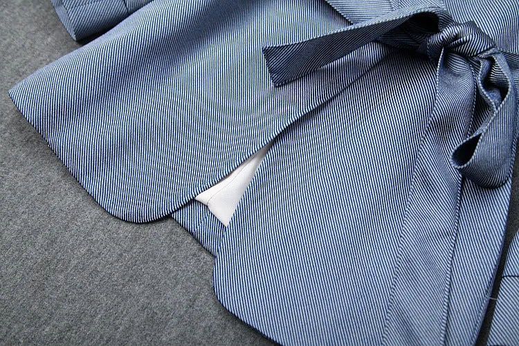 Office Style Bow Bandage Blazers Double Layer Skirt Midi Dress Two-piece Set