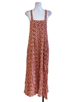 Orange Floral Sleeveless Jumpsuit