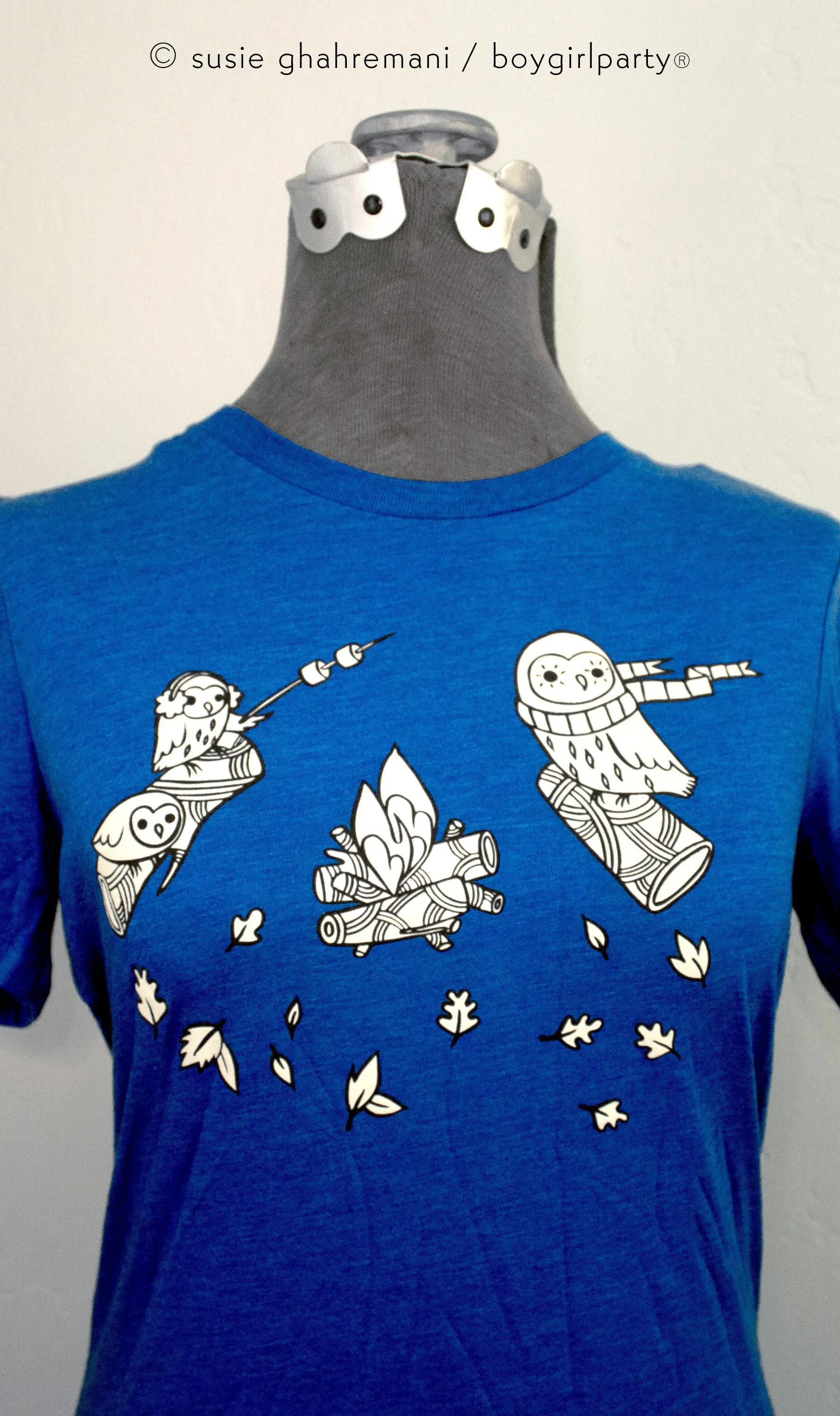 Owl Campfire Graphic Tee for Women / Girls -- Relaxed Fit