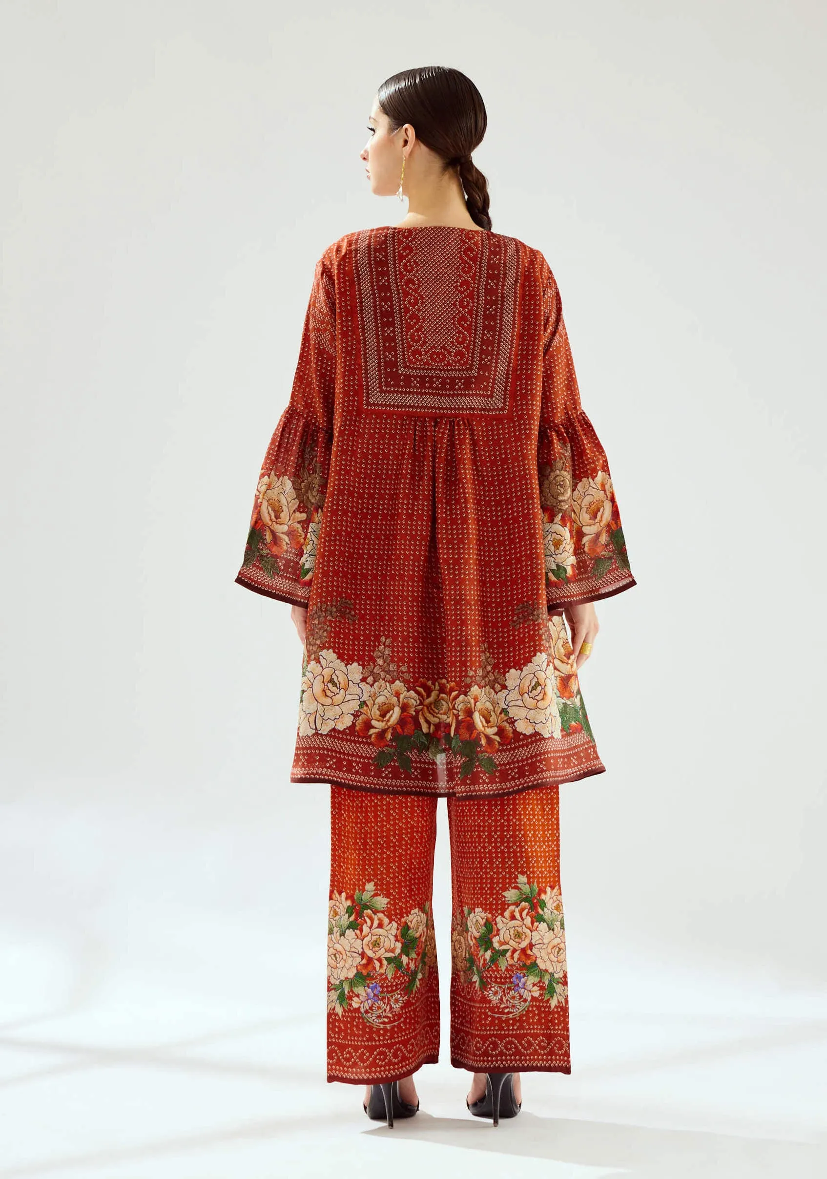 Pankti rust silk boho top