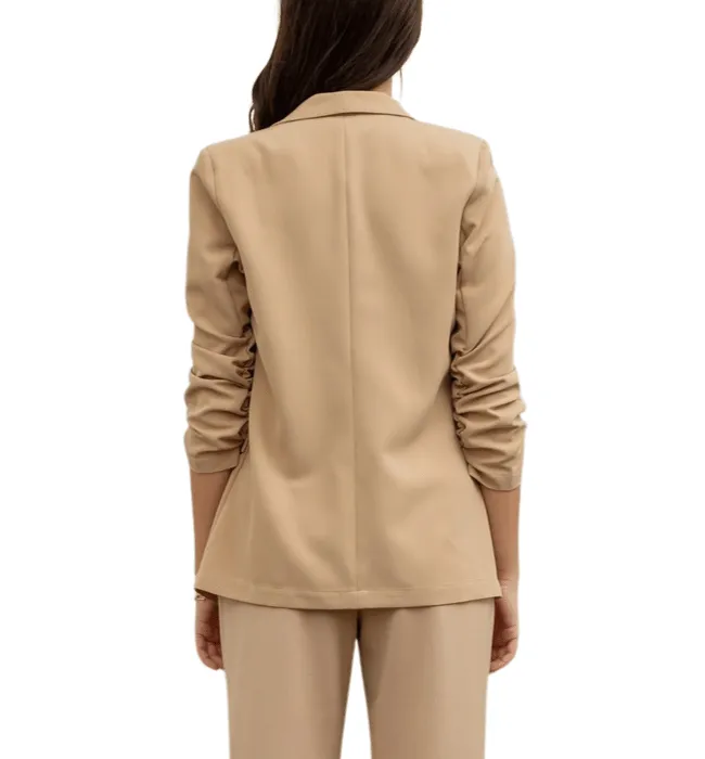 Paula Ruched Sleeve Blazer