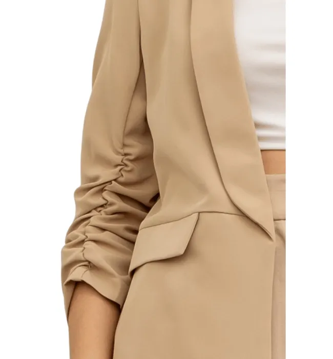 Paula Ruched Sleeve Blazer