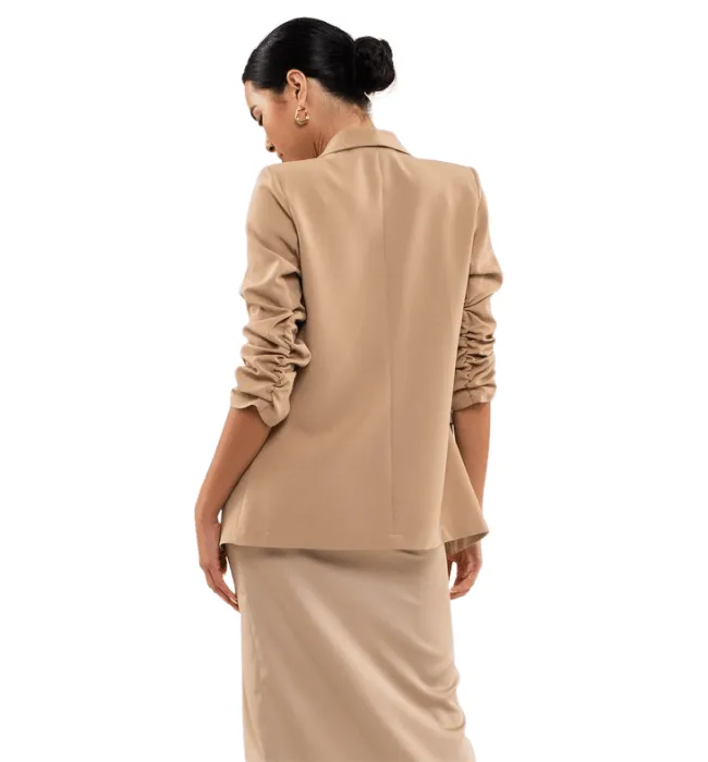 Paula Ruched Sleeve Blazer