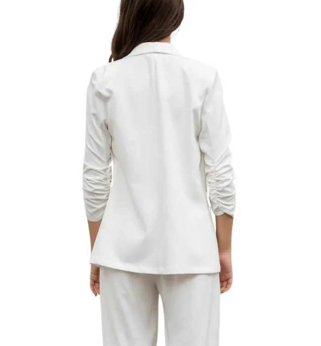 Paula Ruched Sleeve Blazer