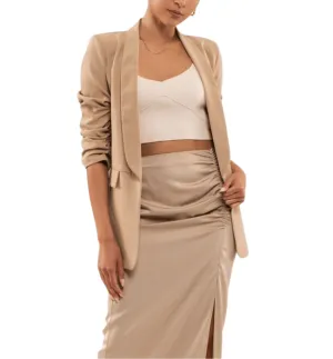 Paula Ruched Sleeve Blazer