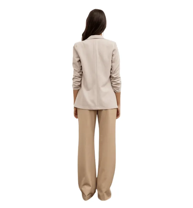 Paula Ruched Sleeve Blazer