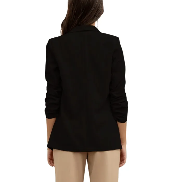 Paula Ruched Sleeve Blazer