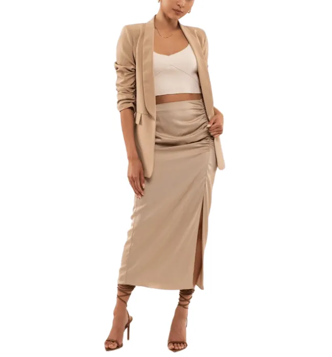Paula Ruched Sleeve Blazer
