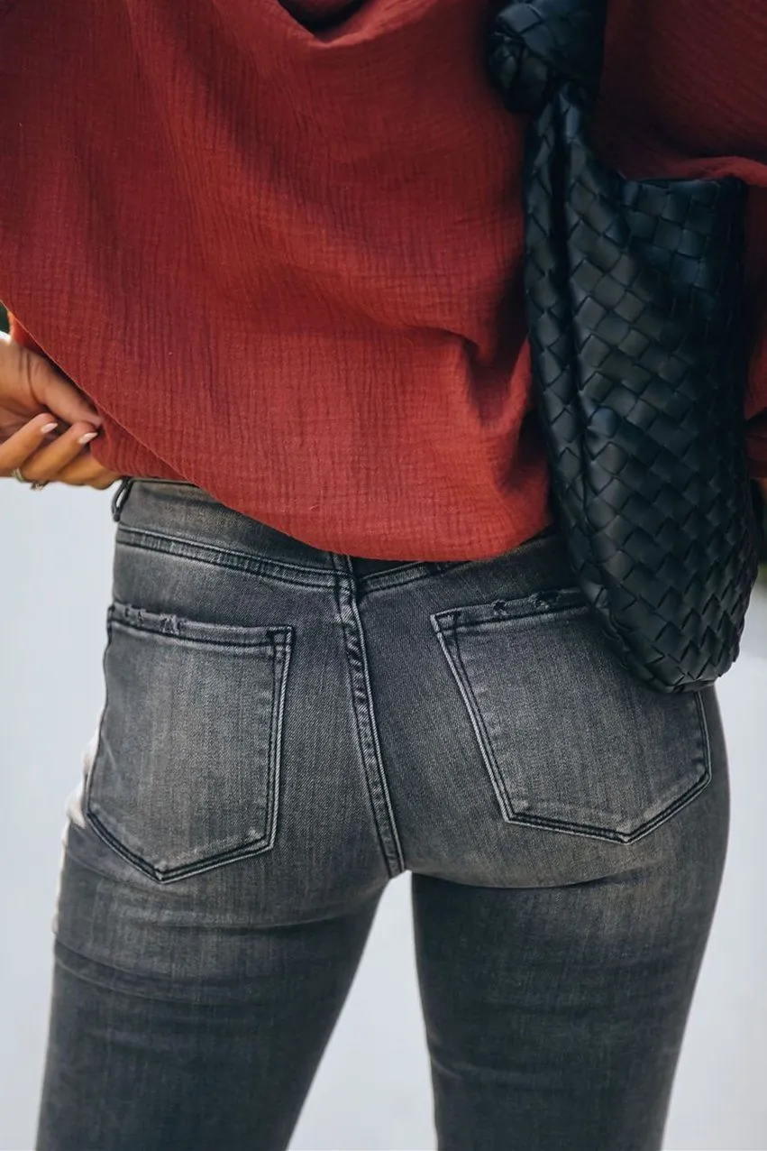 Periodic High Rise Distressed Skinny