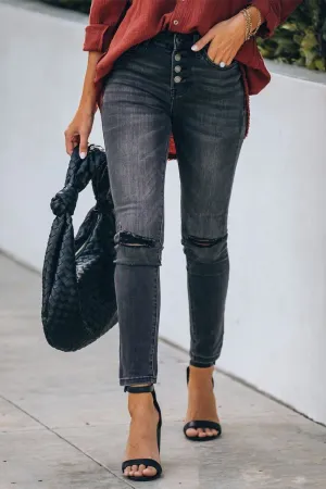 Periodic High Rise Distressed Skinny