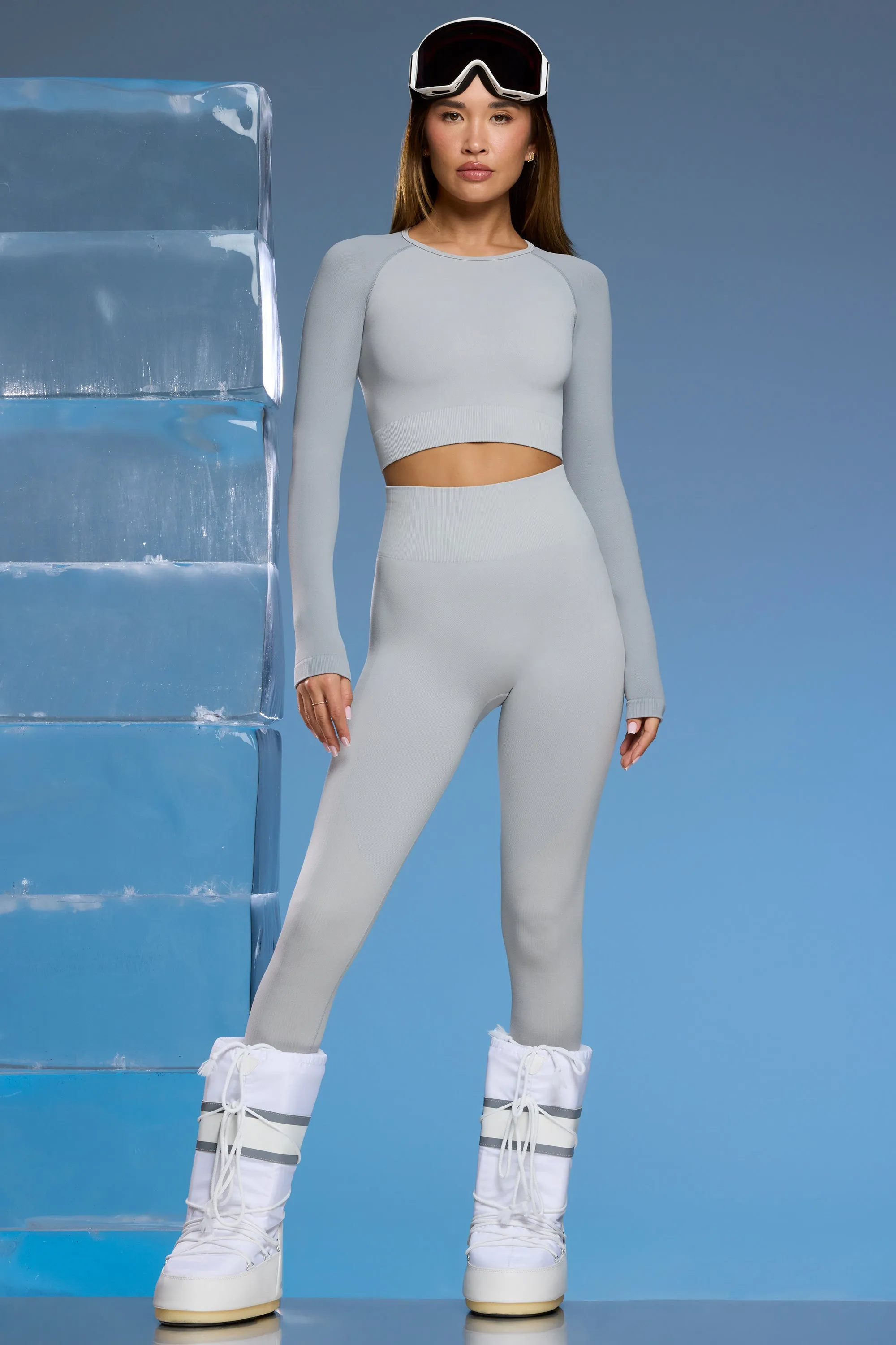 Piste - Super Sculpt Base Layer Leggings in Light Grey