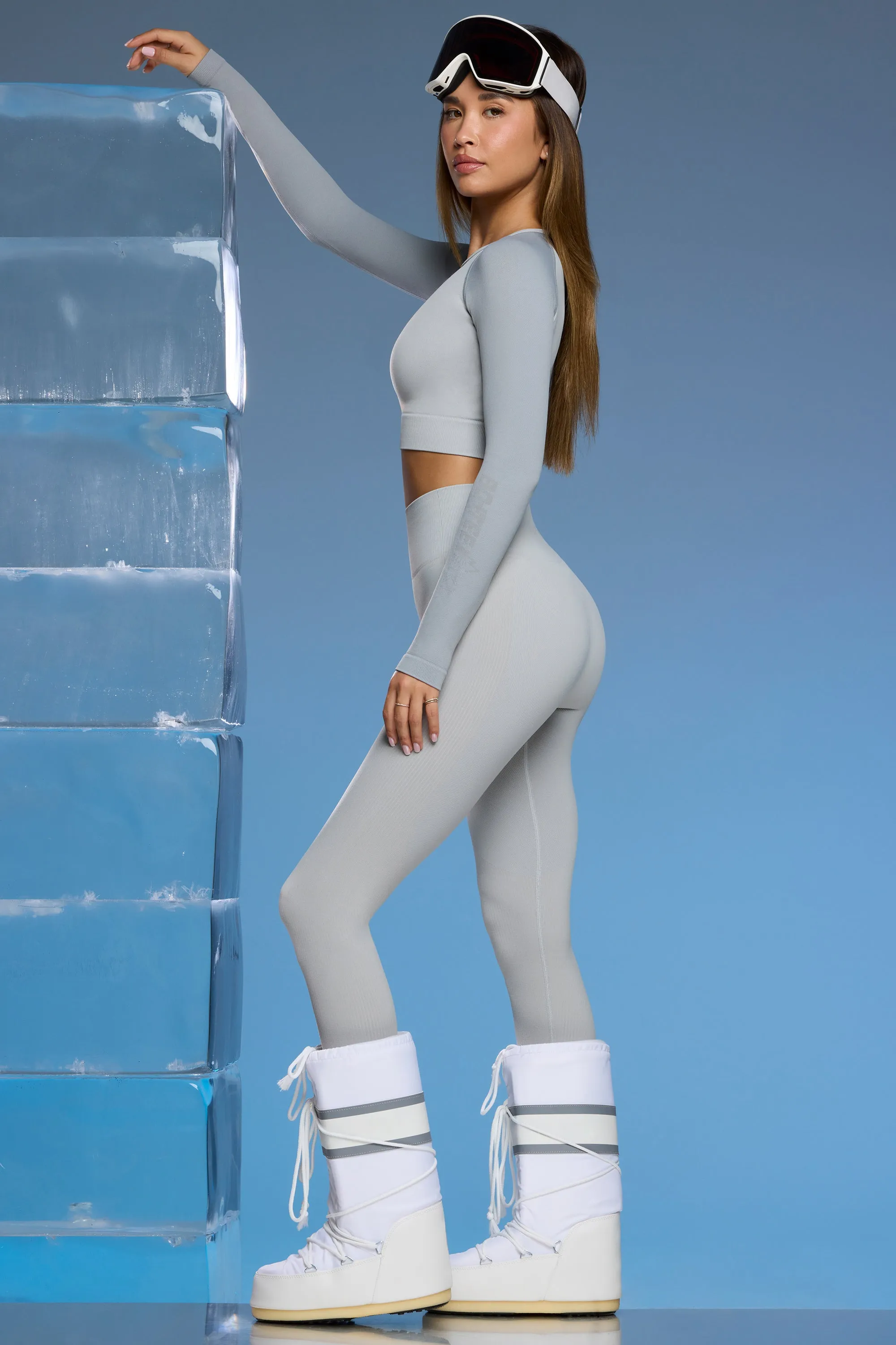 Piste - Super Sculpt Base Layer Leggings in Light Grey