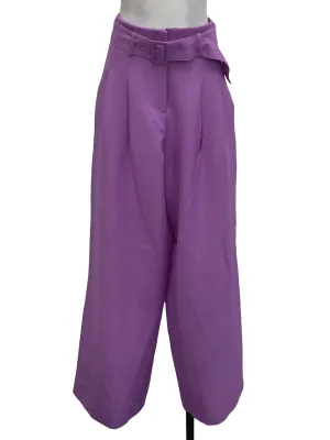 Purple Belted Wide Leg Pants