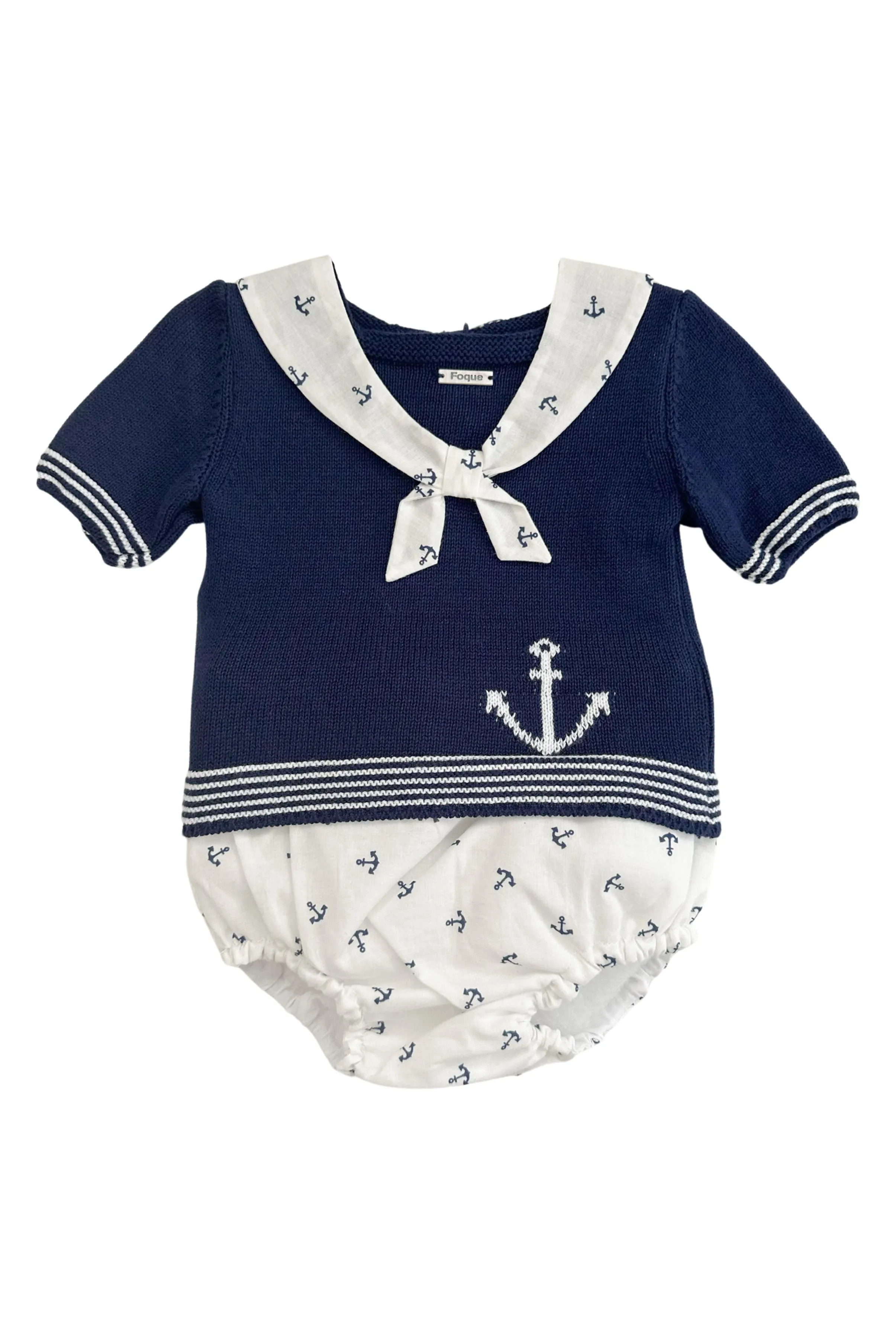 "Jacques" Navy Knit Sailor Top & Jam Pants