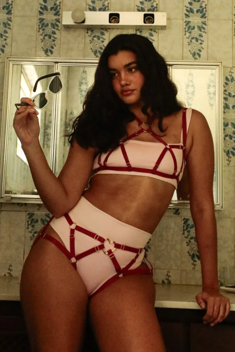 Rolling Sweetheart Bottom Harness - Red