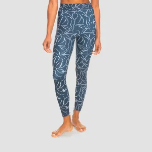 Roxy Keep On Trying Fitness Leggings Mood Indigo Tropical Mood - Womens