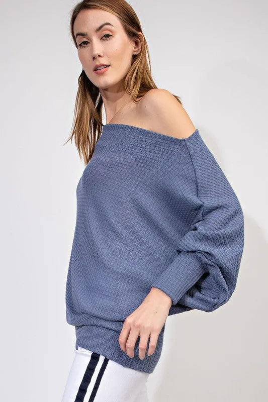 ROXY OFF SHOULDER THERMAL BLUE-