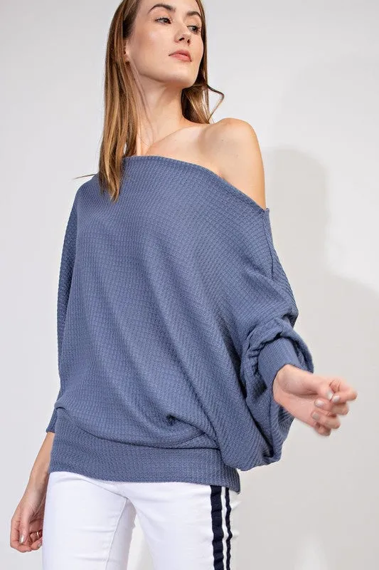 ROXY OFF SHOULDER THERMAL BLUE-