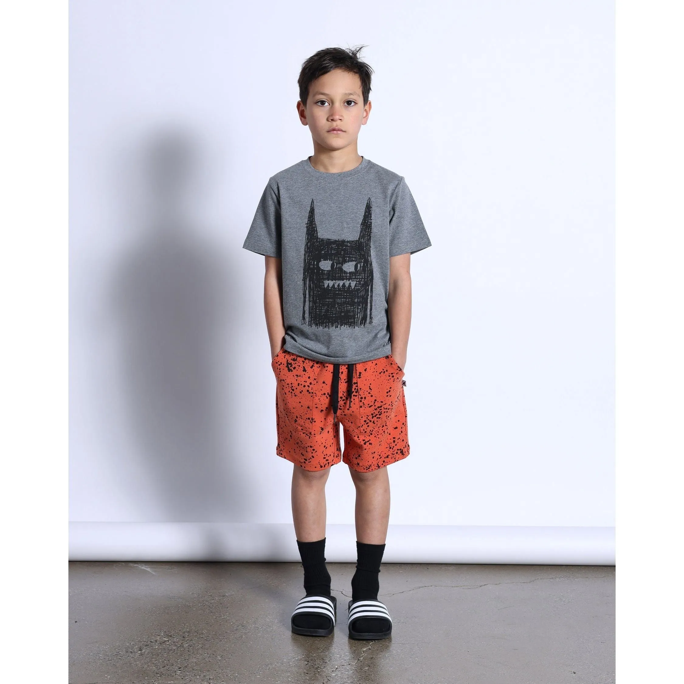 Scribble Monster Tee- Charcoal Marle