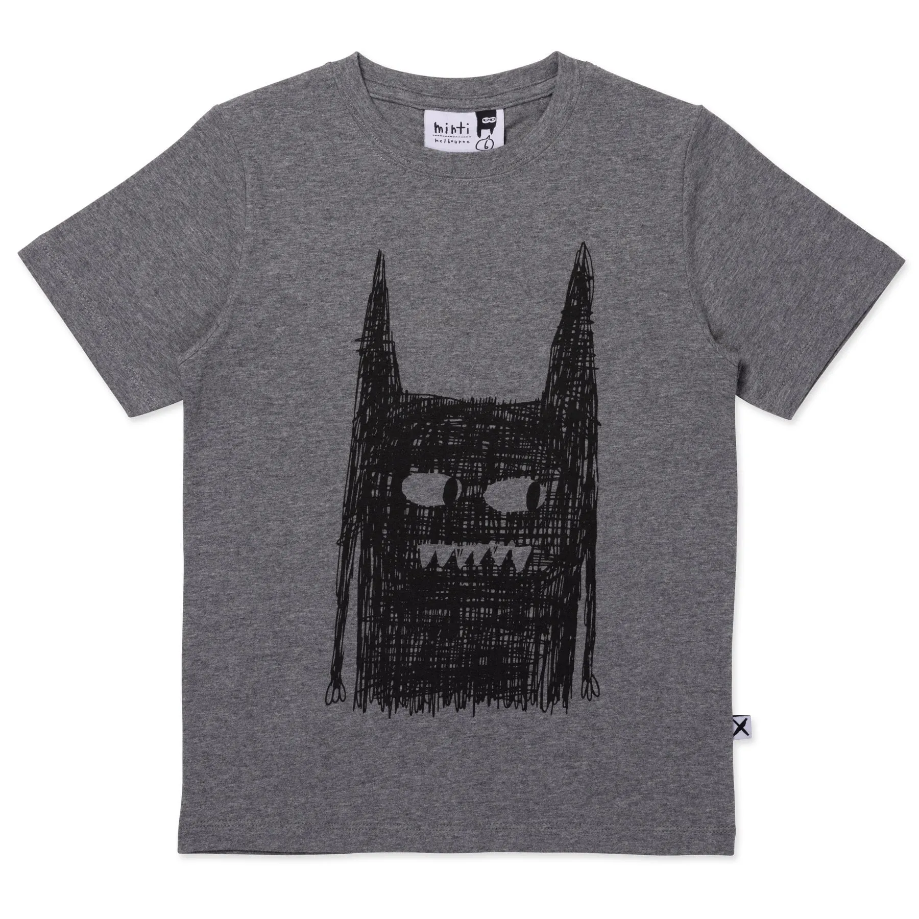 Scribble Monster Tee- Charcoal Marle